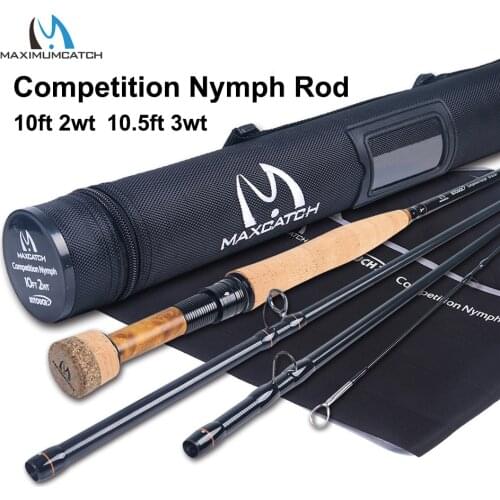 Maximumcatch 2/3WT Competition InTouch Nymph Fly Rod IM12/40T+46T Carbon Fiber 10/10.5FT Moderate Euro Nymphing Fly Fishing Rod