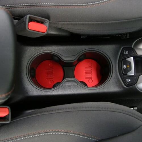 SHINEKA 2pcs Car Styling Decoration Dustproof Non-slip Front Seat Car Cup Mats Pad for Jeep Compass 2017+ Interior Accessories