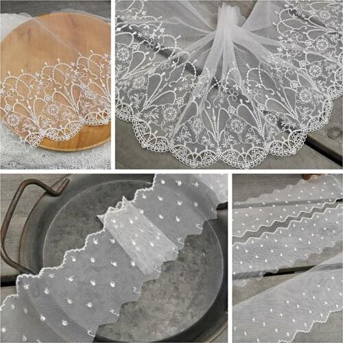 8Meters White Lace Trim Fabric Edge For Lingerie Bra Sewing Underwear Dress Home Textile Accessories 18cm Width