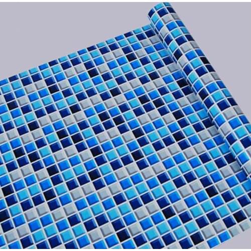 5M/10M Kitchen Waterproof Wall Papers Removable PVC Self Adhesive Tile Wallpaper For Bathroom Toilet Mosaic Pattern Wall Sticker