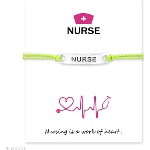 Make a Wish PTS OT Therapy First-aid Case EMT LPN Dental Hygiene Hygienist Stethoscope Nurse Bracelets for Women