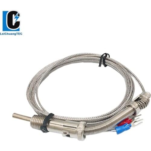 M8*1.25 M10*1.5 M12*1.5 K Type Metal Compression Spring Shielded Wire Thermocouple Temperature Sensor for Temperature Controller