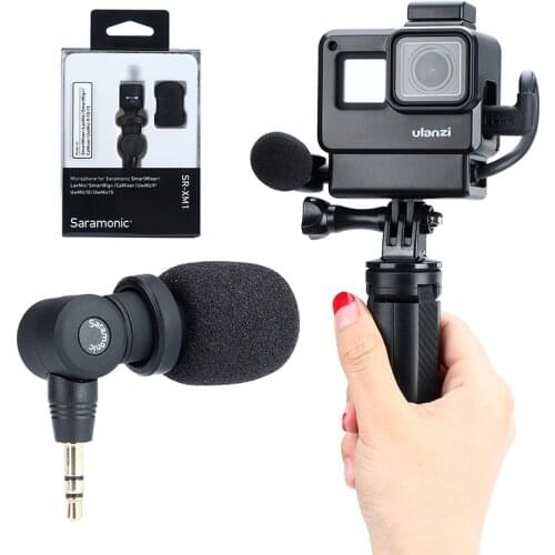 Saramonic SR-XM1 3.5mm TRS Mini Vlog Microphone for Gopro 7 6 5 Phone DSLR Camera Audio Video Record Mic for Osmo Pocket