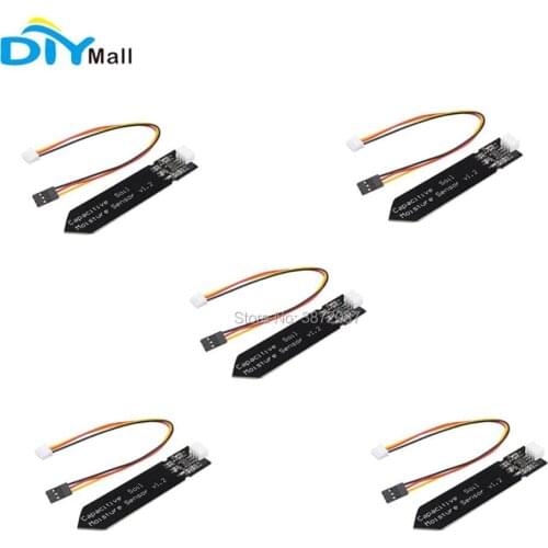5pcs/lot Analog Cpacitive Soil Moisture Sensor Humidity Detection Module 3Pin Gravity Wire Cable for Arduino Raspberry Pi