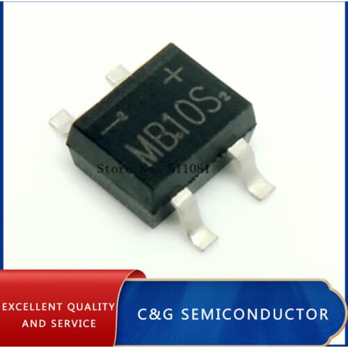 100PCS MB10S 0.5A/1000V sop-4 SMD Bridge Rectifier