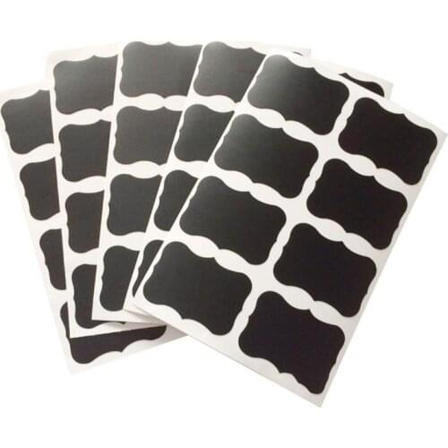 48pcs Black Board Kitchen Jam Jar Label Labels Stickers PVC Stickers Written And Removable Gift Classification Label
