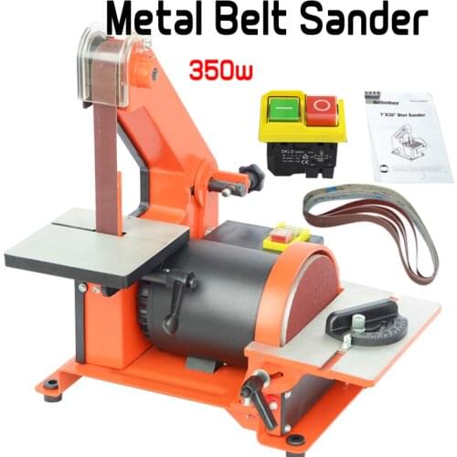 Table Belt Sander Metal Grinding/Polisher Sanding Machine Woodworking Copper Motor Knife Grinder Chamfering Machine Random Color