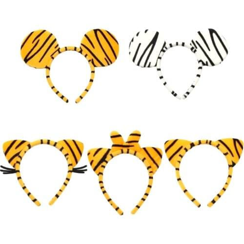 Plush Hair Hoop Fluffy Tiger Ears Theme Party Performance Headdress Washing Face Headband Cosplay Hair Accessories