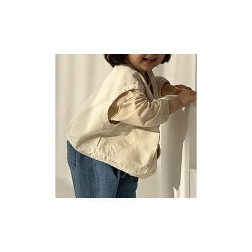 Fall 2020 childrens clothing explosion models boys and girls fashion pockets round neck wild denim vest vest