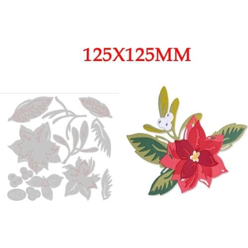 Christmas FLOWERS Metal Cutting Dies Scrapbooking Stencil for Album Paper DIY Gift Card Decoration Embossing Dies New 2021