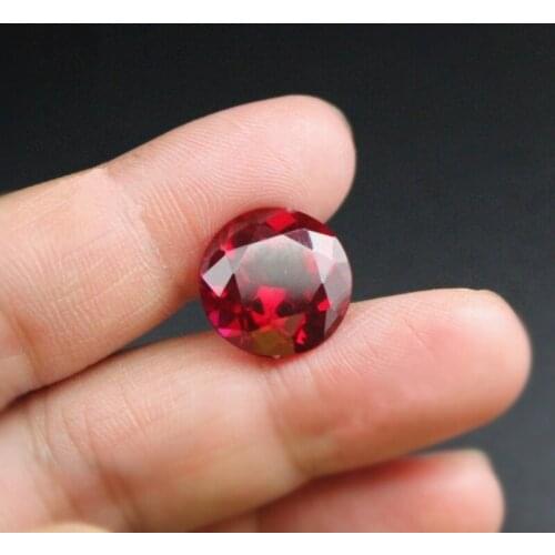 Ruby Round Faceted Gemstone Brilliant Cut Ruby Gem Blood-red Ruby Multiple Sizes to Choose GR08