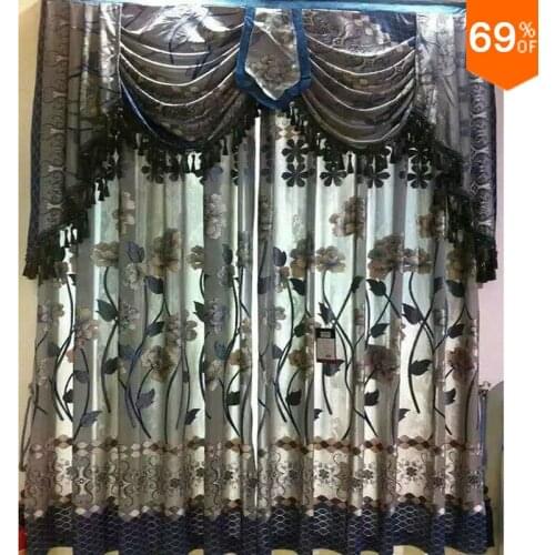 Grey Silver Flowers curtains Dinning Room curtain Classic Designe Kitchen Rooms Restaurant Hall Or Bedroom curtain curtains