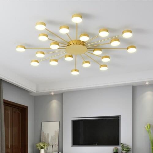 Modern Led Ceiling Lights For Living room Kitchen led flush mount ceiling lighting Black And Gold Color smart ceiling light
