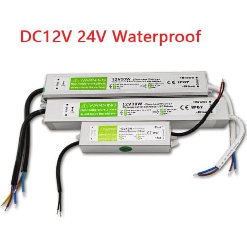 Waterproof IP67 Lighting Transformers DC 12V 24V Power Supply Led Driver For 5050 2835 3528 Led Strip Light