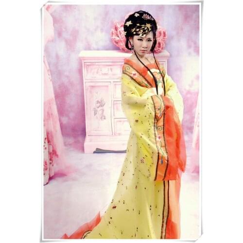 High Quality Women Rayon Chinese Traditional Costume Sexy Off Shoulder Female Yarn Ancient Dress 2 PCS Chinese Folk Dress 17