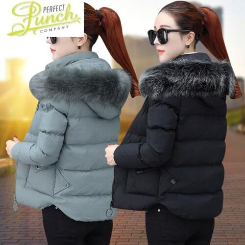 Winter Short Cotton-padded Jacket Clothes Women Thick Woman Parkas Fur Collar Coat Female Abrigos Mujer Invierno 2021 LXR1212