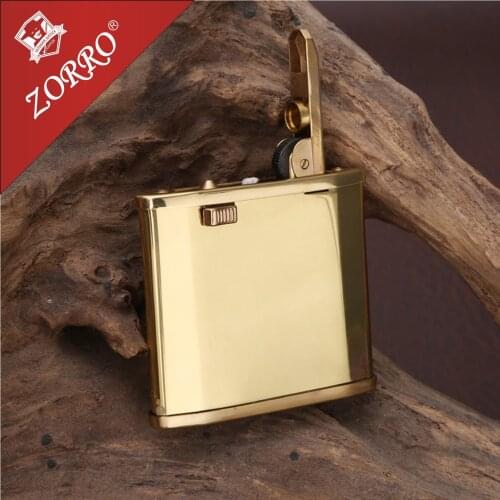 Zorro Copper Vintage Kerosene Lighter Refillable rolling trays Cigarette Lighter oil Lighter Smoking Accessories Gadgets for Men