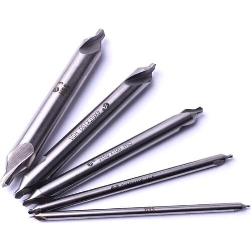 1pcs 1/2*100mm HSS Silver Tone Combined Center Drill Bit countersink NO587