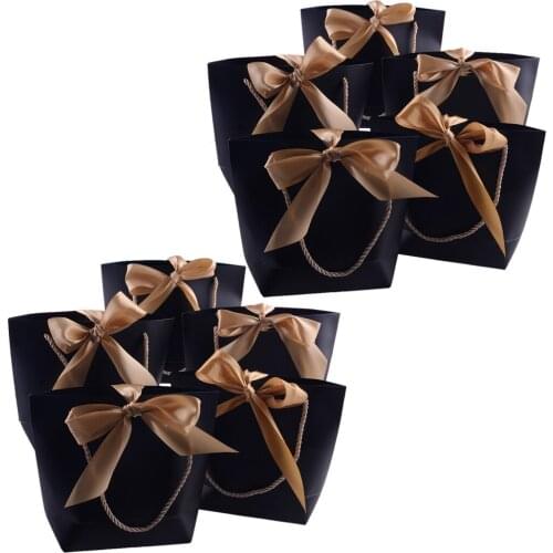 10Pcs Gift Paper Bag Makeup Packing Tote Handle Package for Boutique Shopping Party Clothing Cosmetic