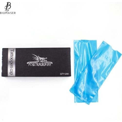 200Pcs/box Plastic Tattoo Gun Bag Cover Tattoo Pen Machine Grip Tube Bag Tattoo Machine Parts Set Accessorie
