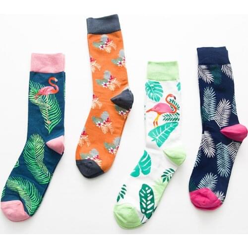 2018 Fashion Style Pattern Funny Cotton Socks Autumn Winter Men Unisex Plant Harajuku Spring Male Sock