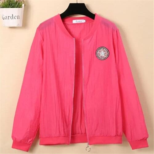 2021 Summer Short Jacket Women Plus Size Sun Protection Clothing Thin Tops Long Sleeve Solid Anti-UV Baseball Clothes KW1118