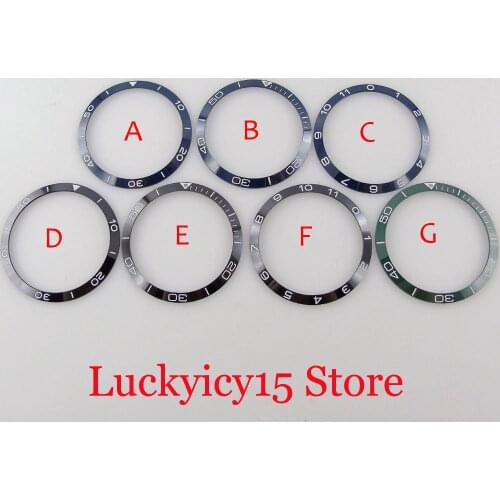 39.2mm*33.1mm Slope Blue/Black Watch Ceramic Bezel RIng Insert White Marks
