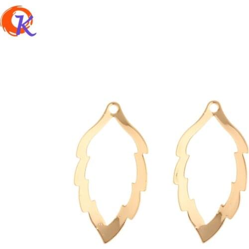 Cordial Design 50Pcs 15*29MM Jewelry Accessories/Genuine Gold Plating/Charms/Leaf Shape/DIY Making/Hand Made/Earring Findings