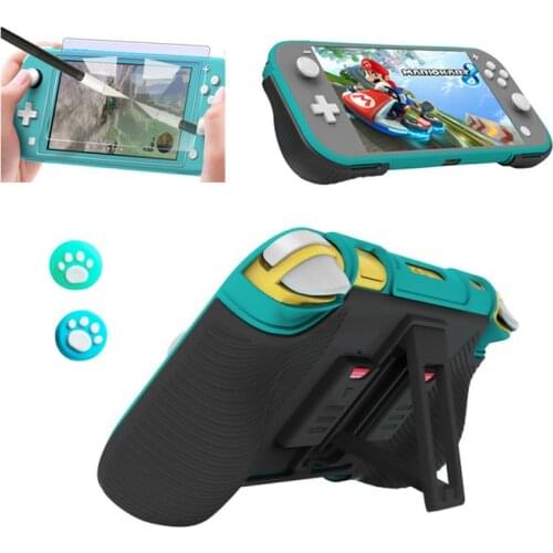 2 In 1 TPU Case Hard PC Shell Cover for Nintendo Switch Lite Console with Game Card Slot Stand Holder NS Accessories