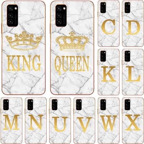 Phone case For Huawei Y8S Y9S Y6S Y8P Y5P Y6P Y7P Y9A 2020 2019 Marble Golden English Letter Fashion Name Back Cover Shell Funda
