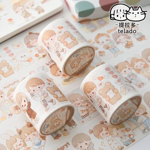 5cm wide Daily life of lovers Masking Washi Tape Cute Girl Decorative Adhesive Tape Decora Diy Scrapbooking Sticker Label
