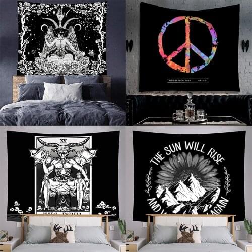 Indian Mandala Tapestry Wall Mount Sun Moon Tarot Tapestry Tapestry Psychedelic Tapiz Witchcraft Wall Cloth Tapestry