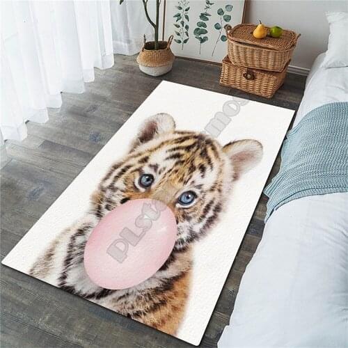 Tiger Area Rug 3D All Over Printed Non-slip Mat Dining Room Living Room Soft Bedroom Carpet