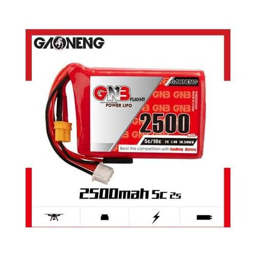 Gaoneng GNB 2500mAh 2S 7.4V 5C Lipo Battery With XT30 and Futaba Plug For FUTABA T16IZ Transmitter Remote Control RC Parts