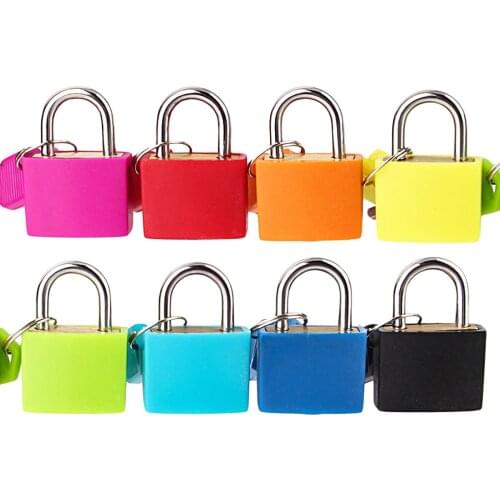 Mini Small Padlock Home Door Travel Suitcase Luggage Bag Lock Padlocks High quality ABS Various colors with 2 Keys