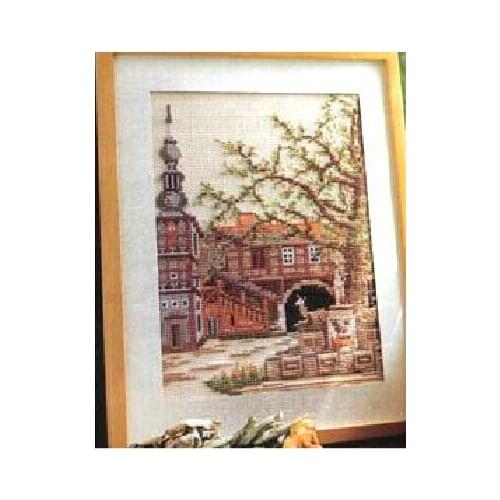 Needlework crafts wall house decoration unprinted counted cross stitch set 14ct street landscape European styles embroidery kit