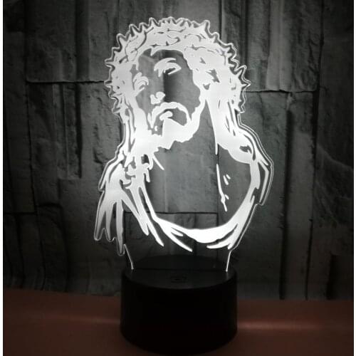 Jesus 3d Nightlight Touch Colorful Remote Control Desk Lamp Creative Festival Gift Led 3d Small Table Lamps For Living Room