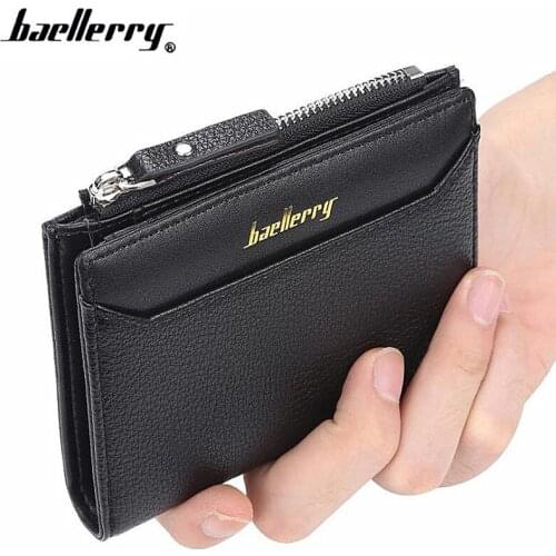 New Short Men Wallets Leather Casual Male Clutch bag with multi-function ID Credit Coin Pocket Purse carteira High quality