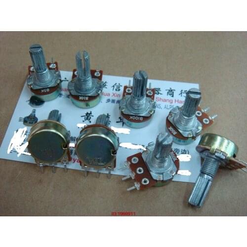 5pcs/lot WL single potentiometer B1K 5K 10K 20K 100K 250K-1M full-axis value of 20MM long axis of flowers