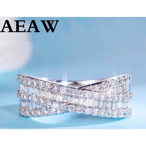 Solid 14K Gold 0.63ct Diamond Wedding Band Round Baguette Cut Diamonds Half Eternity Anniversary Ring