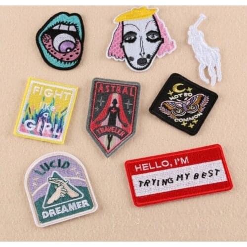 Wholesale 40pcs DIY Embroidered Sewing On Patch Iron-On Patch Stickers For Clothes Sewing Fabric Applique Supplies YO34