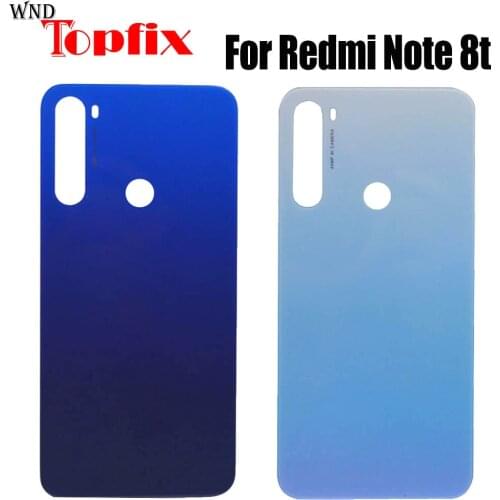 Original Glass For Xiaomi Redmi Note 8t Back Battery Cover Door Rear Glass For Redmi Note 8 t Battery Cover Housing Case + Gule