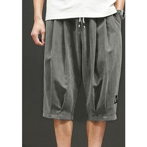 Knee Length Cargo Shorts Men Summer Casual Cotton Solid color Oversized Trousers Male summer sports Beach Shorts Plus Size 4XL