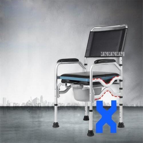 The Elderly Potty Chair Old Man Carbon Steel/Aluminium Alloy Commode Chair Adult Household Pregnant Women Mobile Toilet Chair