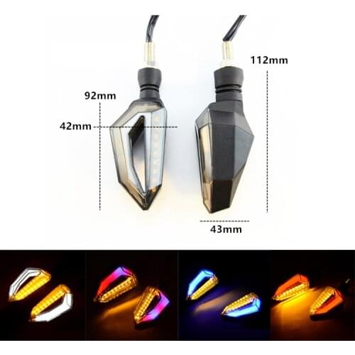 Unviersal 12v LED Turn Signal Brake Indicator Flowing Light Motorcycle Front & Rear Signals Lamp for Dirt Bike Street Motorbike