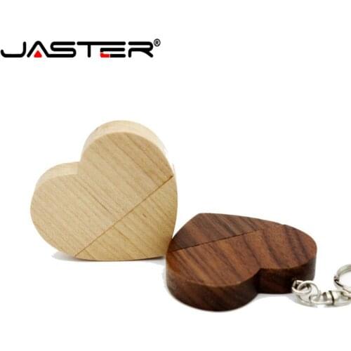 JASTER creative love maple mood Walnut wood heartmodel usb flash drive 4GB 8GB 16GB 32GB 64GB usb 2.0 gift pendrive LOGO