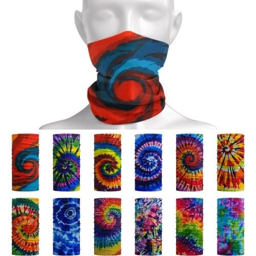Watercolor Tie Dye Cycling Neckerchief Breathable Bandana Bicycle Flexible Polyester Windproof Neck Scarf Warmer Sport Headbands