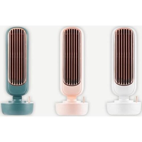 Air Cooler Fan Multifunctional Desktop Silent Air Conditioner Humidifier Home Office USB Leafless Cooling Fan