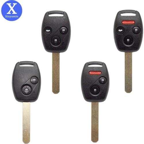Xinyuexin Remote Car Key Case Shell Fob for HONDA Accord CRV Pilot Civic Odyssey Ridgeline Fit 2 3 4 Button Uncut Blade Auto Key