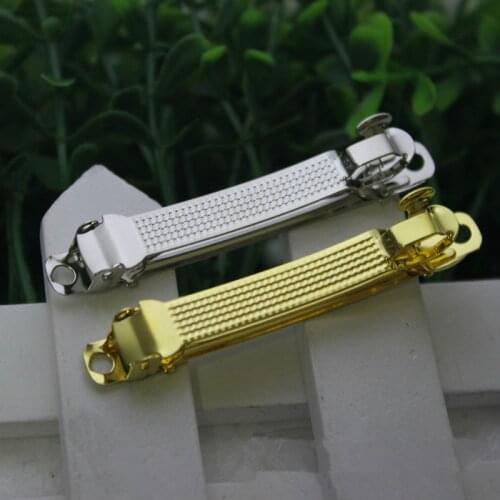 SEA MEW 50 PCS Length 60mm 80mm Fashion Metal Stainless Steel Gold White K Tone Spring Clip Hairgrips Base Settings For Women